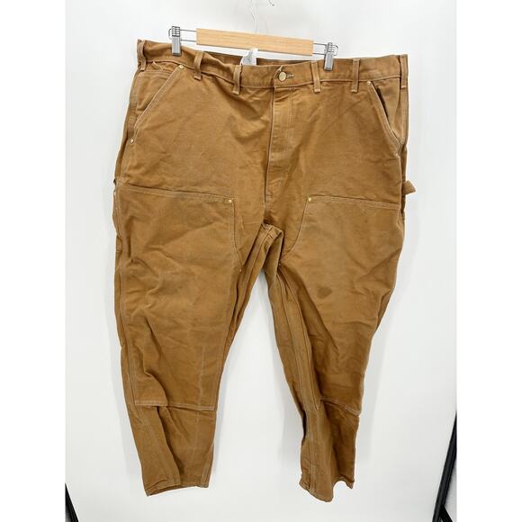 Carhartt Brown Utility Double Knee Loose Fit Firm Duck Pants Men's Size 46x32 - Picture 1 of 10